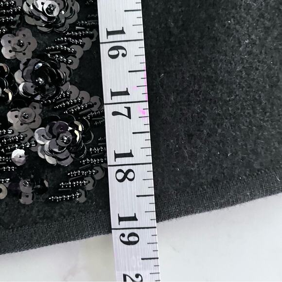 Elevenses black boiled wool beaded sequins minka jacket blazer cardigan XS - Picture 9 of 10